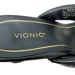 Vionic ‎ Emaline Slide Heeled Sandals Double Strap Leather Black Size US 9 Photo 15