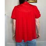 Moulinette Soeurs  Anthropologie Colline Red Silky Blouse Size 6 Photo 1