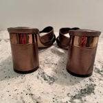 Paige Jone Bronze High Heel Slide Sandals Size 7.5 Photo 4