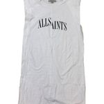 ALLSAINTS  Coni Dropout Shirt Dress Sleeveless Shoulder Pads Cotton Small White Photo 3