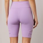 Nanette Lepore Play Bike Shorts Small Purple Orchid Bloom Cutout Activewear Photo 1