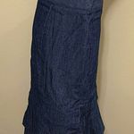 Larry Levine Blue Denim Ruffle Skirt Size 8 Photo 1