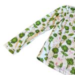 Stine Goya Juno Long Sleeve Stretch Shirt Green Sunflower Print Size Medium White Photo 9