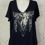 Denim & Supply Ralph Lauren RALPH LAUREN Denim & Supply Cow Skull Feather‎ T-Shirt in Black Size US Medium Photo 0