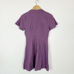 Madewell  Kacie Mini Shirtdress Linen Blend Pearl Buttons in Antique Purple Photo 4