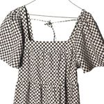Abercrombie & Fitch Abercrombie Women’s Medium Brown Checkered Trapeze Mini Dress New NWT Photo 2
