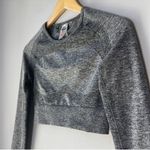 Gymshark  Dry Flex Crop Top Gray Logo Gym Shirt Photo 3