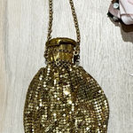 Whiting & Davis  Gold Mesh Expandable Beggars mini Purse Photo 0