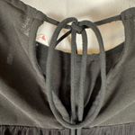 Free People NWT  FP Retro Femme Black Semi-Sheer Blouse Beaded Tassel Ties S Photo 6