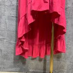 She’s Cool Women’s Pink Strapless High Low Maxi Dress Size 1X Ruffle Hem Belted Photo 3