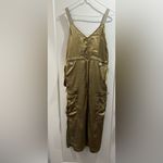 Anthropologie Love The Label Sleeveless Utility Satin Green Midi Dress Size XS Photo 3