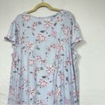 Laura Ashley  Blue Floral Sleep Shirt Dress Nightgown Womens L Pajamas Comfort Photo 9