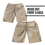 EXPRESS DESIGN STUDIO "EDITOR" TAN AND CREAM PIN STRIPE WALKING SHORTS (10) Photo 10