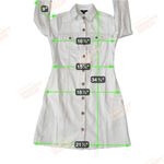Frye  White Denim Long Sleeve
Button Front Mini Shirtdress Pockets Photo 8