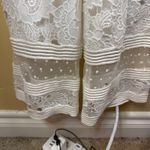 Saylor x Free People Gabri White Lace Jumpsuit Cropped Wide Leg Zipper Front S Photo 5