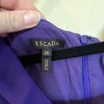 Escada Bright Purple Bodycon Fitted Dress Back Zip Ruched Midi Size 36 / Small Photo 1