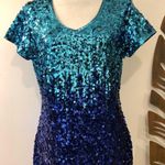 NWT Maner Sequin Short Sleeve V Neck Mini Dress Sz Lg Photo 3