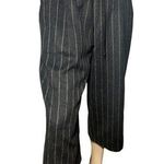 MIG Korea Design S Charcoal Gray Pinstripe Cotton Pull On Wide Leg Culotte Pants Photo 0