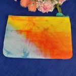 Ipsy  Yellow, Orange, Blue Tie Dye Glam Makeup Bag Cosmetic Bag Only, Top Zip. Photo 1