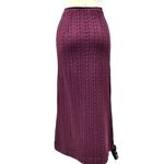 70s VTG Lace Up Front Cable Knit Sweater Skirt Plum Ankle Length Sz S/M Purple Size M Photo 3