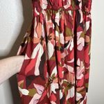 A New Day Babydoll Smocked Dress Modi's Floral Lagenlook Red Thin Spaghetti Strap Beach Photo 2