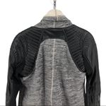 BLANK NYC  Drape Knit Shawl Collar Faux Leather Sleeve Moto Jacket Size Medium Photo 5
