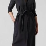 Ann Taylor Pettit Black TIE-WAIST MIDI SHIRTDRESS Photo 8