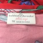 Bobbie & Brooks Bobbie Brooks Soft Plus Size Red Floral Dress 1X Rushed V neck Photo 7