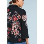 Anthropologie Moulinette Souers • Anthro Jacquard Floral Blazer black red knit jacket Photo 14