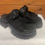 UGG  Ashton Slide platform sandals in black nubuck leather Sz 9 Photo 0