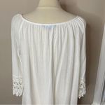 Blue Island White Crochet Trimmed Tunic Dress / Coverup, Medium Photo 5