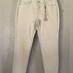 Calvin Klein Ankle Skinny Jeans NWT $69.50 Size 8 Beige With Light Blue Trim Photo 0