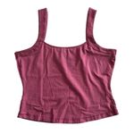 Anthropologie NWT  Maeve Trapunto Crop Fit Square Neck Tank Top | Mulberry | XL Photo 3