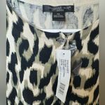 August Silk  Leopard Print Cardigan Black Womens Button‎ Down Sweater Photo 1