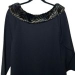 Nina Leonard Women’s Wool Blend Faux Fur Sweater Dress Black Size XL Photo 5