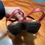 Hush Puppies NWOT  Red Leather Comfort Sandals Cushioned Footbed size 7 Photo 6