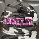 Cabela's  Women's Black White Camo Pink Embroidered Spellout Adjustable Cap Hat Photo 1
