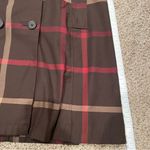 Merona Brown/Maroon Plaid Trench Coat Photo 7