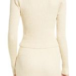 Open Edit Cream Sparkle Ribbed Cutout Sweater Photo 8
