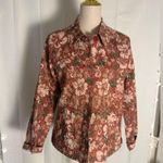 Rebecca Malone Floral Jacquard Button Front Jacket Women’s Size M Red Green Photo 8