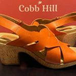 Cobb Hill by Rockport Alleah slingback wedge sandal size 9W Orange w/ cork sole Photo 0