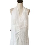 Anthropologie NWT  X Flat White Plunge Slim Maxi Dress White Pace Halter Neck 3X Photo 8