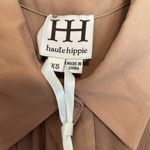 Haute Hippie  chiffon silk flat ruffle button down sheer sleeveless collared top Photo 4