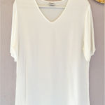 CP Shades  White V Neck Short Sleeve Top‎ Blouse Photo 0