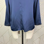 Boden Sophia Sequin Collared‎ 3/4 Sleeve Blouse Top in Navy Blue Size US 6 Photo 9