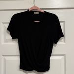 Marine layer  Black Lexi Twist Front Short Sleeve Tee Top XS Photo 2