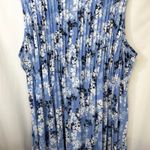 Woman Within  Plus Size 2XP Maxi Dress 26/28 Blue Floral Pleated Sleeveless 1427 Photo 8