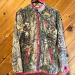 Real tree camouflage pink trimmed zip up fleece jacket Photo 0