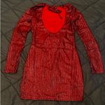 Akira “STILL A TEN” KNIT METALLIC RED MINI DRESS - SIZE M - NWT Photo 5