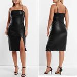 EXPRESS NWT Body Contour Faux Leather Cami Midi Black Dress Size XL Photo 1